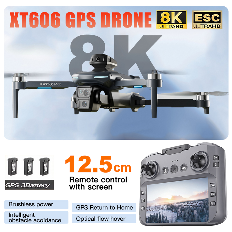 XT606 MAX 3 Akku-Drohne 4K 8K  – Drone Thermal Imaging Bewertung und Preis